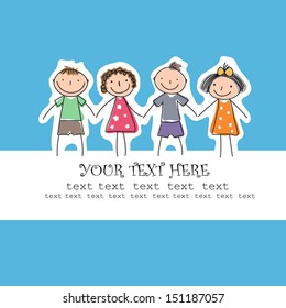 background with the image of funny kids 