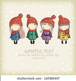 background with the image of funny kids  