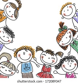 background with the image of funny kids 