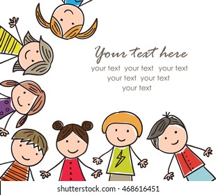 background with the image of funny kids
