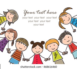 background with the image of funny kids