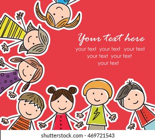 background with the image of funny kids