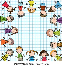 background with the image of funny kids