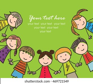 background with the image of funny kids