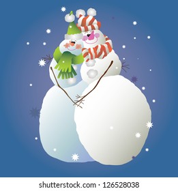 background with the image of funny snowman