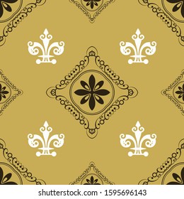 Background image. Gold, black, white. Retro style. Simple, Wallpaper texture. Sample. Template for the design. Seamless vector background.