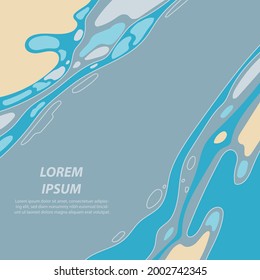 Hintergrundbild in grauen, blauen und gelben Tönen. Stilvolle Farbpalette. Abstraktion. Vektorgrafik