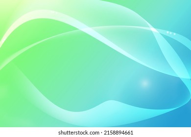 Background image in green and blue tones decorated with beautiful lines for use as a presentation background. Design work and more