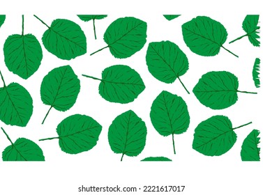 Hintergrundbild mit grünen Blättern, überall verstreut