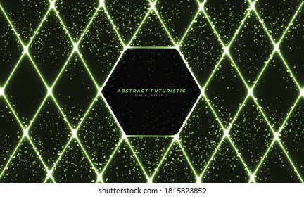 Imagen de fondo con bengalas de luz verde. Ilustración vectorial.