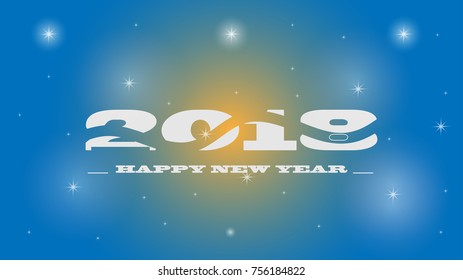 Background image greeting New Year 2018 blue