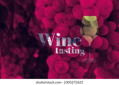 background image halftone of bunches of grapes. Vector background