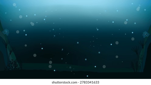 A background image inspired by the deep sea, with plankton and swirling bubbles.
Horizontal banner.