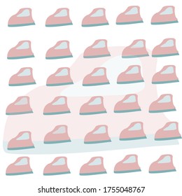 Background image of irons with pastel tones.