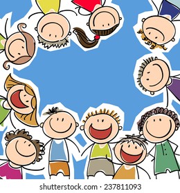 background with the image of laughing children