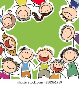background with the image of laughing children