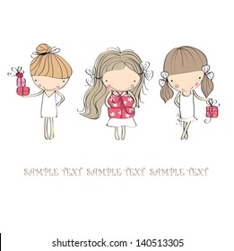  background with the image of little girls