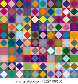 Background image made using various colored shapes. Vector illustration.