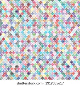 Background image of a multicolored four-leaf clover. Background for fashion, wrapping paper design. Vector illustration.