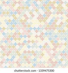 Background image of a multicolored four-leaf clover. Background for fashion, wrapping paper design. Vector illustration.