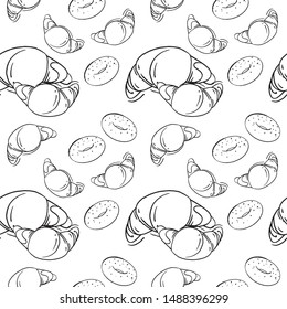 Background image on the theme of food. French croissants can serve as a background for the menu