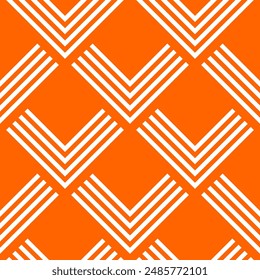 A background image with orange stripes and a triangular pattern is used as the background image for the cover photo. Patterns of tiles are used.