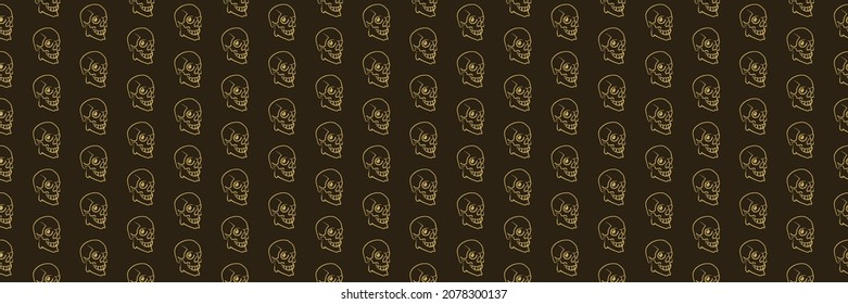 Imagen de fondo con cráneos pintados sobre fondo negro para sus proyectos de diseño, patrones sin fisuras, texturas de papel pintado con diseño plano. Ilustración del vector