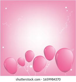 Background image Pink balloons floating in the sky pink.Vector