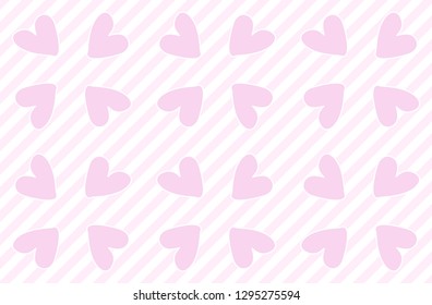 Background image with pink hearts and stripes