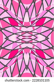 The background image is in pink tones, using shapes to arrange. Composition with gradation used for graphics