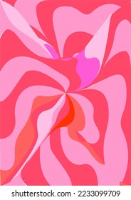 La imagen de fondo está en tonos rosas, utilizando formas para organizarla. Composición con gradación utilizada para gráficos