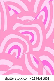 The background image is in pink tones, using shapes to arrange. Composition with gradation used for graphics
