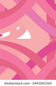 The background image is in pink tones, using shapes to arrange. Composition with gradation used for graphics