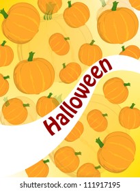 Background with the image of pumpkins on a Halloween