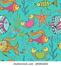 background with the image of sea fish