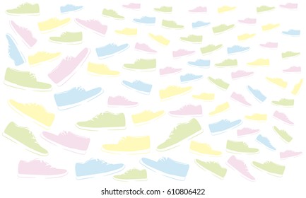 Background with the image of a sneaker. Can be used for the design of postcards, web sites, etc.