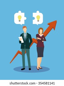 Background image - successful people with the best ideas. Vector illustration.