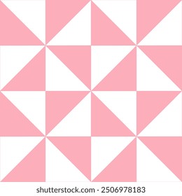 Imagen de fondo de triángulos que se arremolinan en un círculo, molinos de viento, rosa y blanco.