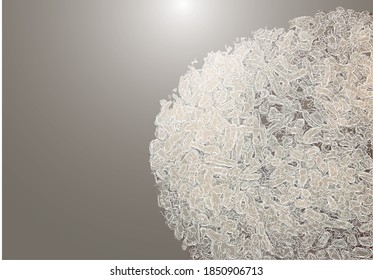 The background image tells the texture of the rice grain in white-gray tone.