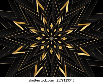 
A background image that combines geometric shapes to create a unique shape with black gold as the main color of the presentation.