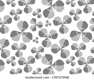 Background image of a three-leaf clover. Vector illustration of colorful clover. Seamless pattern