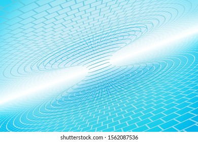 Background image with two planes in space and rings in the form of a vortex