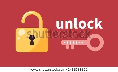 Background of image of unlocking with password_padlock_unlock illustration