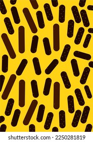 The background image uses alternate shapes to form an image on the yellow background.