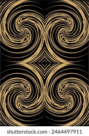 The background image uses black and lines. Gold color creates images used in decoration.

