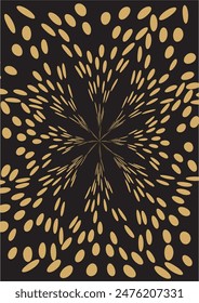 The background image uses black and lines. Gold color creates images used in decoration.