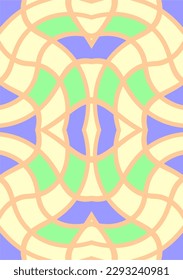 The background image uses curved lines and patterns. It is a stain glass work used in graphics.