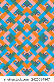 The background image uses grid lines in blue and orange tones, used in walls and graphics.