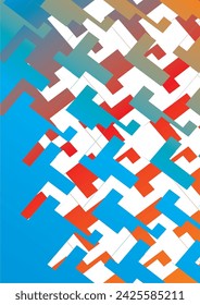The background image uses grid lines in blue and orange tones, used in walls and graphics.