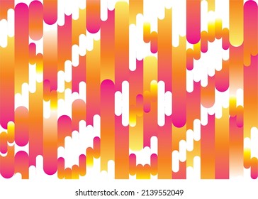 The background image uses orange, magenta, and red shapes to complement each other. Look retro.